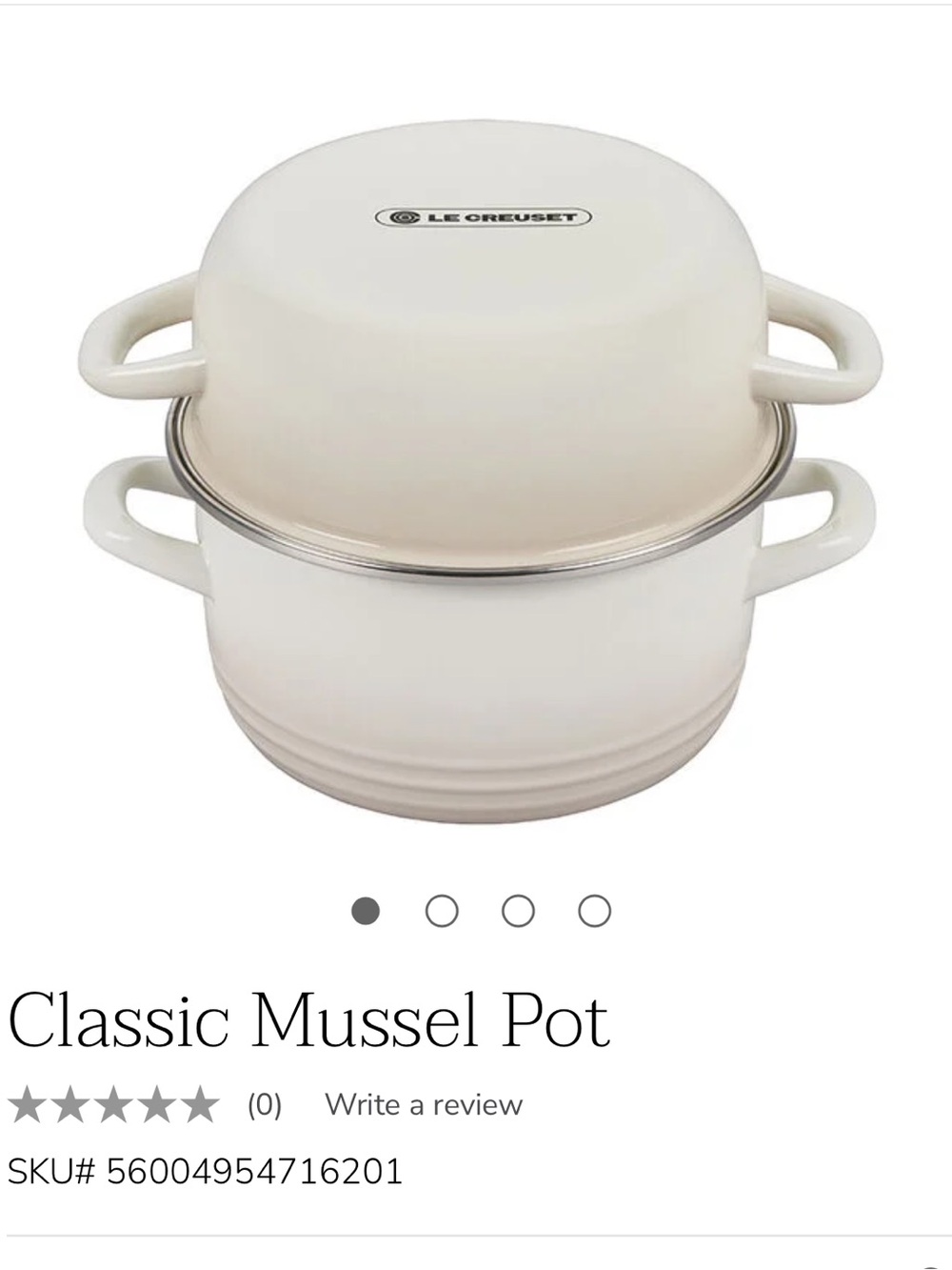 Le Creuset Meringue Classic Mussel Pot - Rare